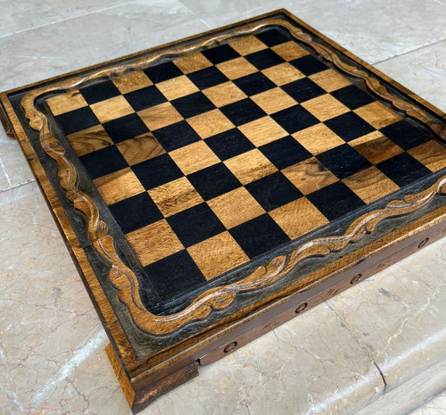 Scacchiera vintage noce - in,