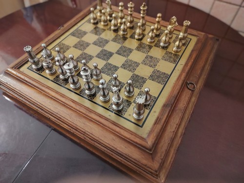 Scacchiera antica legno - , in