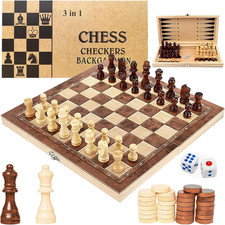 3 in 1 Scacchiera in Legno
