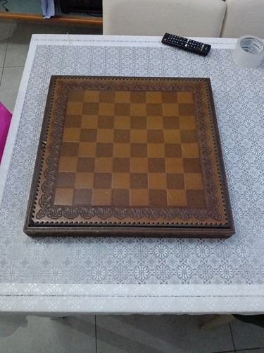 Scacchiera vintage cuoio - vintage, in
