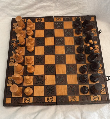 Scacchiera vintage legno - scacchiera,