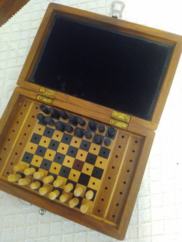 Scacchiera legno viaggio - scacchiera, da