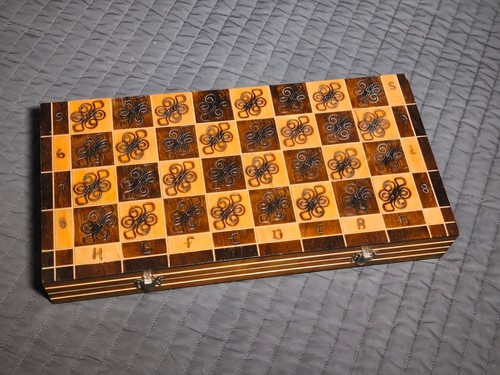 Scacchiera vintage legno - scacchiera,