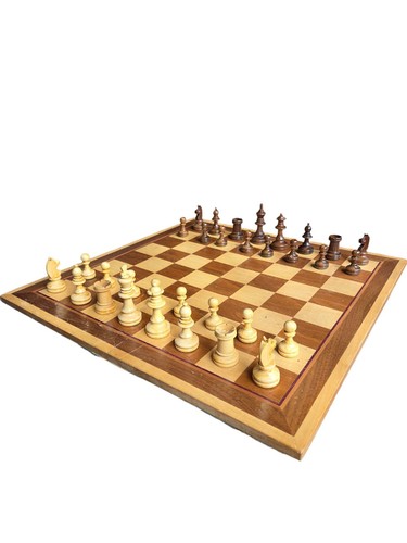 Scacchiera legno noce con - scacchiera, in