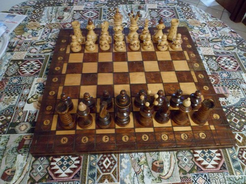 Scacchiera vintage legno - scacchiera,