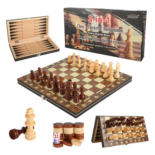 Scacchiera legno magnetica - scacchiera,